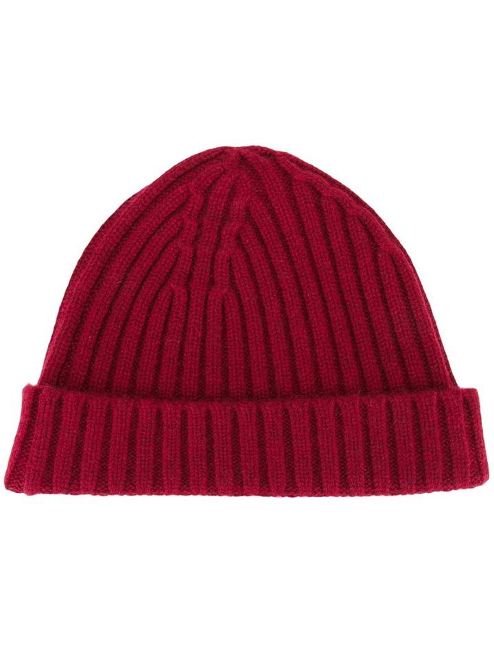 Vanessa Bruno Rib Knit Beanie, Women's, Red, Wool/yak