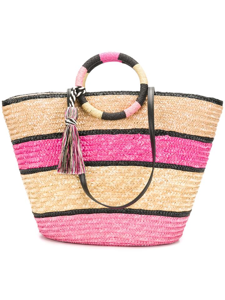 Rebecca Minkoff Striped Oversized Tote Bag - Pink & Purple
