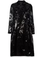 Comme Des Garçons Noir Kei Ninomiya Iridescent Floral Coat, Women's, Size: Small, Black, Silk/nylon/polyester/polyurethane Resin