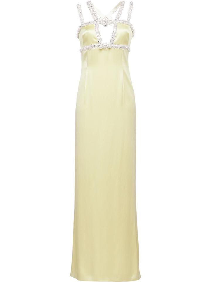 Miu Miu Embellished Neckline Gown - Yellow
