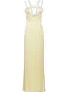 Miu Miu Embellished Neckline Gown - Yellow