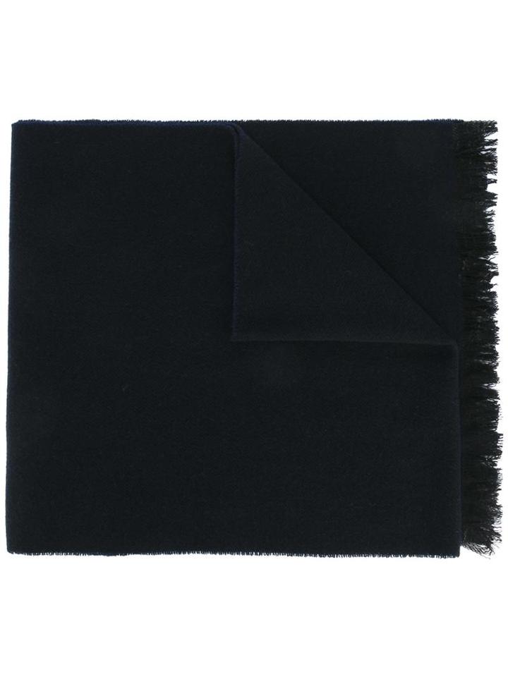 Mp Massimo Piombo Frayed Edge Scarf, Men's, Blue, Virgin Wool/polyamide