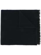 Mp Massimo Piombo Frayed Edge Scarf, Men's, Blue, Virgin Wool/polyamide