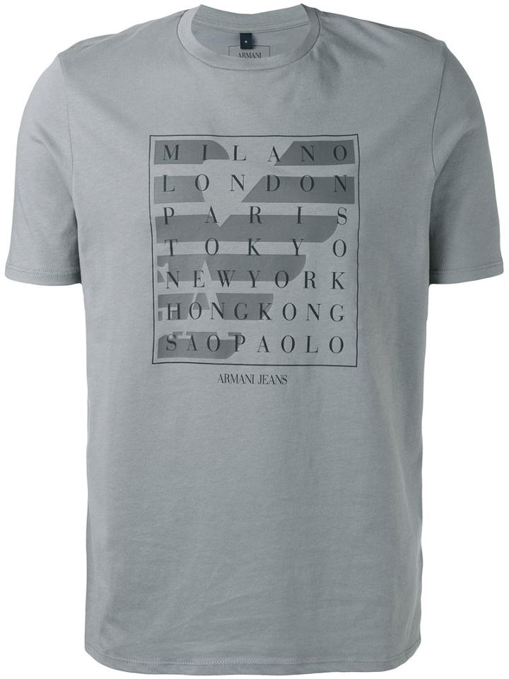 Armani Jeans - City Logo T-shirt - Men - Cotton - S, Grey, Cotton