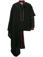 Facetasm Facetasm X Woolmark Asymmetric Panel Bomber Jacket - Black