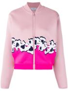 Adidas By Stella Mccartney Floral Print Bomber Jacket, Women's, Size: Xxs, Pink/purple, Polyester/spandex/elastane
