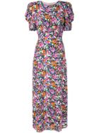 Saloni Belted Floral Print Dress - Pink