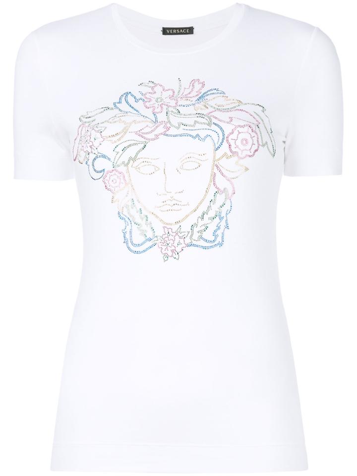 Versace Stud Embellished Medusa T-shirt - White