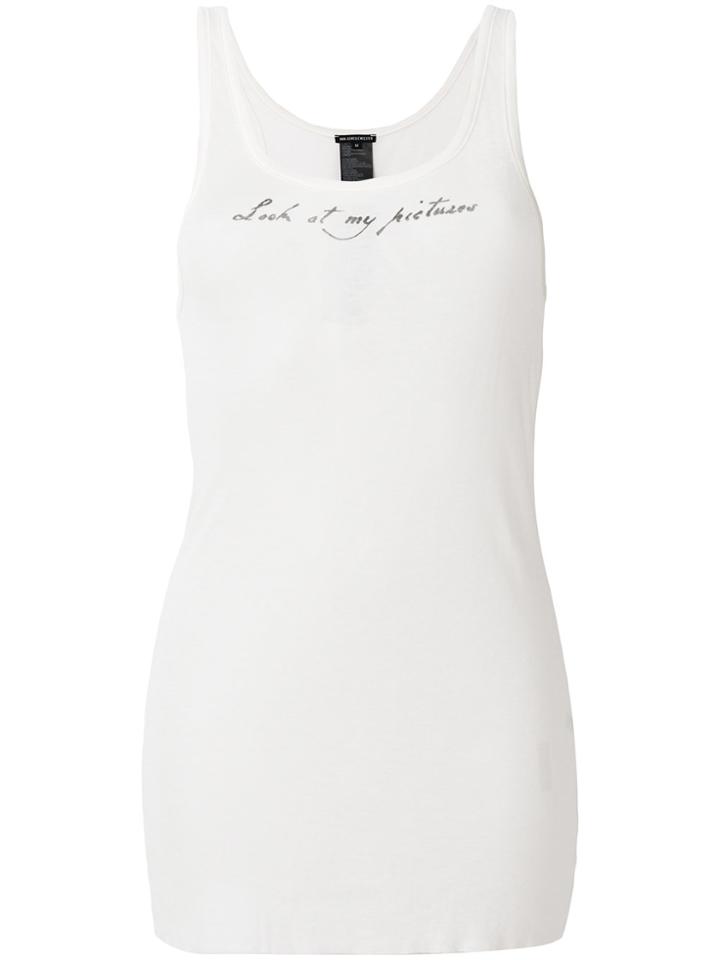 Ann Demeulemeester Text Print Vest Top - Nude & Neutrals