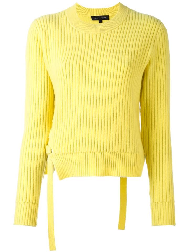 Proenza Schouler Lace-up Detail Jumper, Women's, Size: Small, Yellow/orange, Spandex/elastane/cashmere/wool