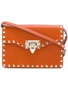 Valentino Valentino Garavani Rockstud Shoulder Bag, Women's, Yellow/orange, Calf Leather