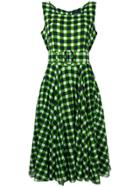 Samantha Sung Flared Check Dress - Green