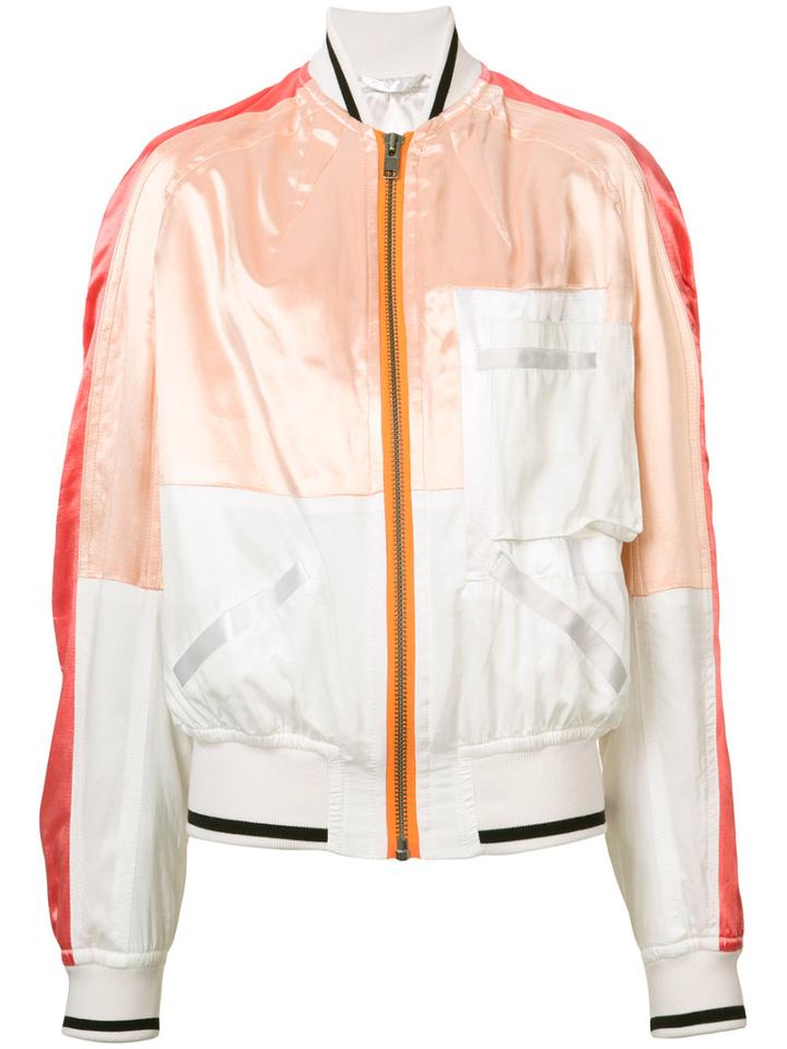 Haider Ackermann - Patched Satin Bomber Jacket - Women - Cotton/cupro/rayon - 38, Pink/purple, Cotton/cupro/rayon