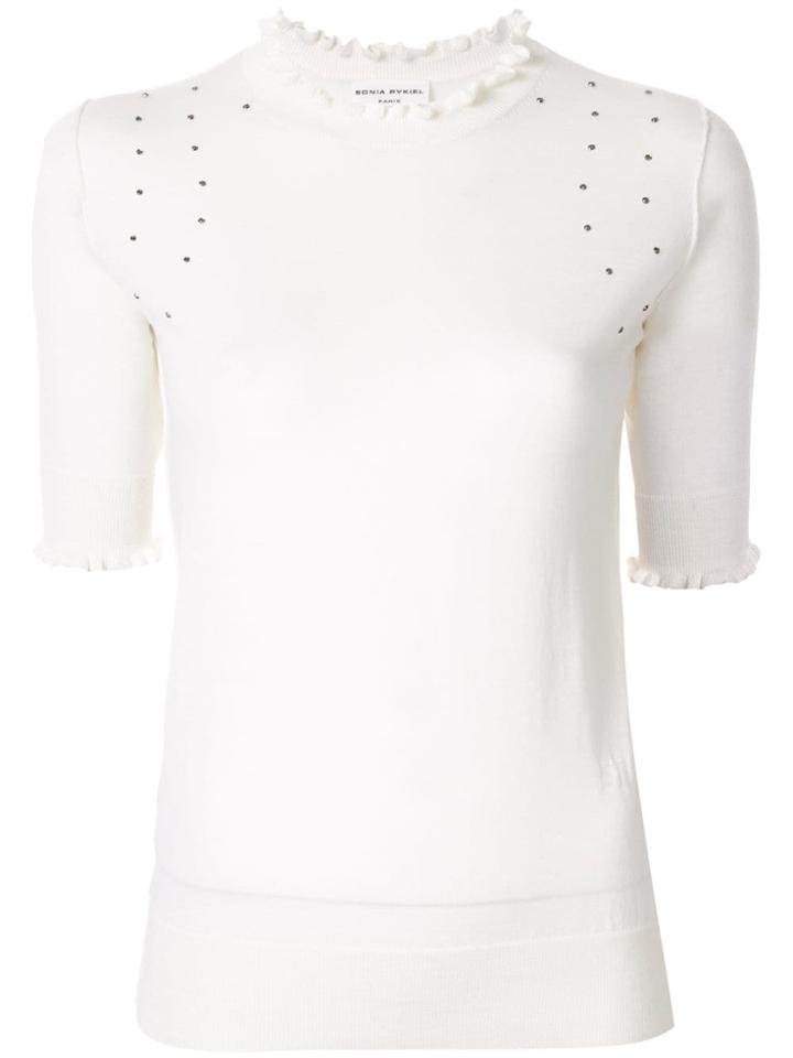 Sonia Rykiel Knitted Ruffled Top - White