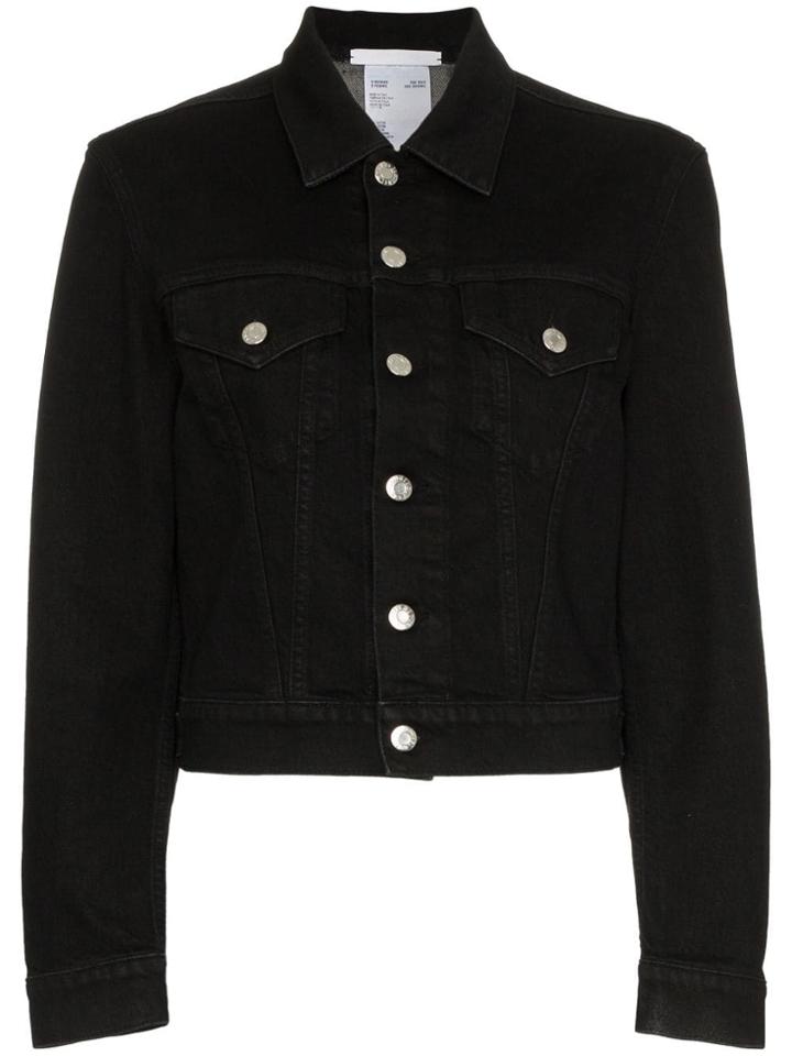 Helmut Lang Cropped Boxy Denim Jacket - Black