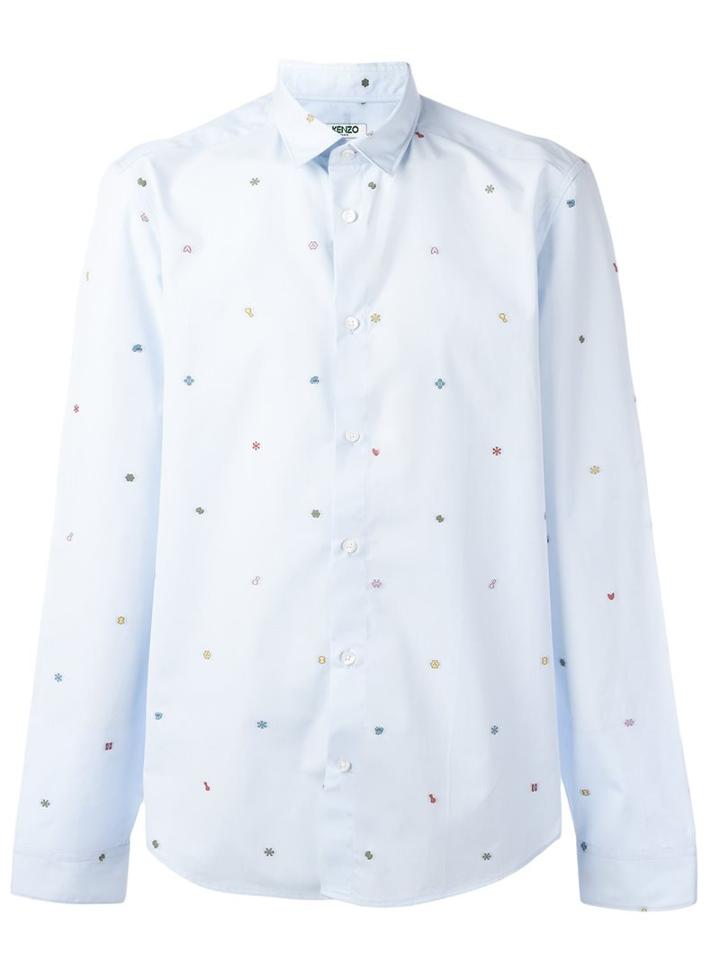 Kenzo 'micro Tanami' Shirt, Men's, Size: 38, Blue, Cotton