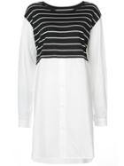 Y's Knit Panel Blouse - White