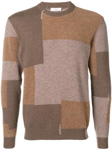 Mauro Grifoni Colour-block Fitted Sweater - Neutrals