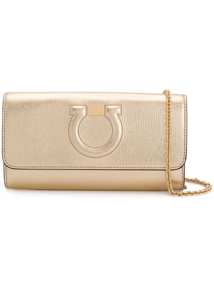 Salvatore Ferragamo Pochette Clutch Bag - Gold