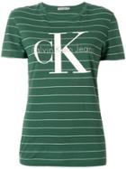 Calvin Klein Jeans Striped Logo T-shirt - Green