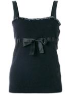 Versace Vintage Sequinned Detail Bow Blouse - Black