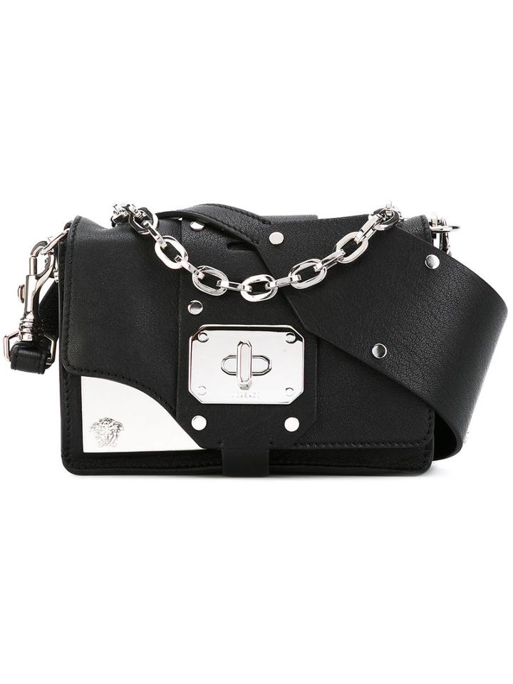 Versace - Logo Plaque Shoulder Bag - Women - Goat Skin - One Size, Black, Goat Skin