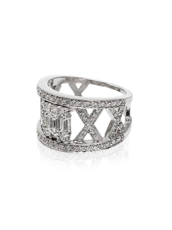 Mindi Mond 18k White Gold Clarity Lattice Diamond Ring - Metallic