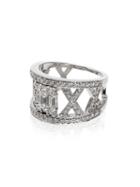 Mindi Mond 18k White Gold Clarity Lattice Diamond Ring - Metallic