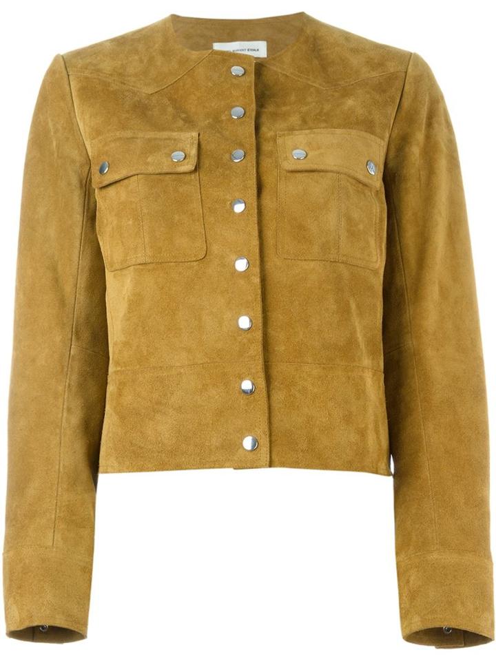 Isabel Marant Étoile 'allard' Jacket, Women's, Size: 40, Nude/neutrals, Calf Leather/cotton/polyester