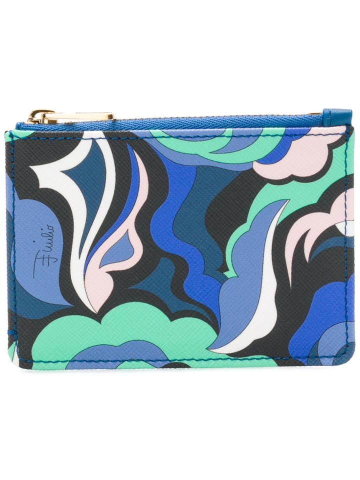 Emilio Pucci Abstract Print Zipped Purse - Blue