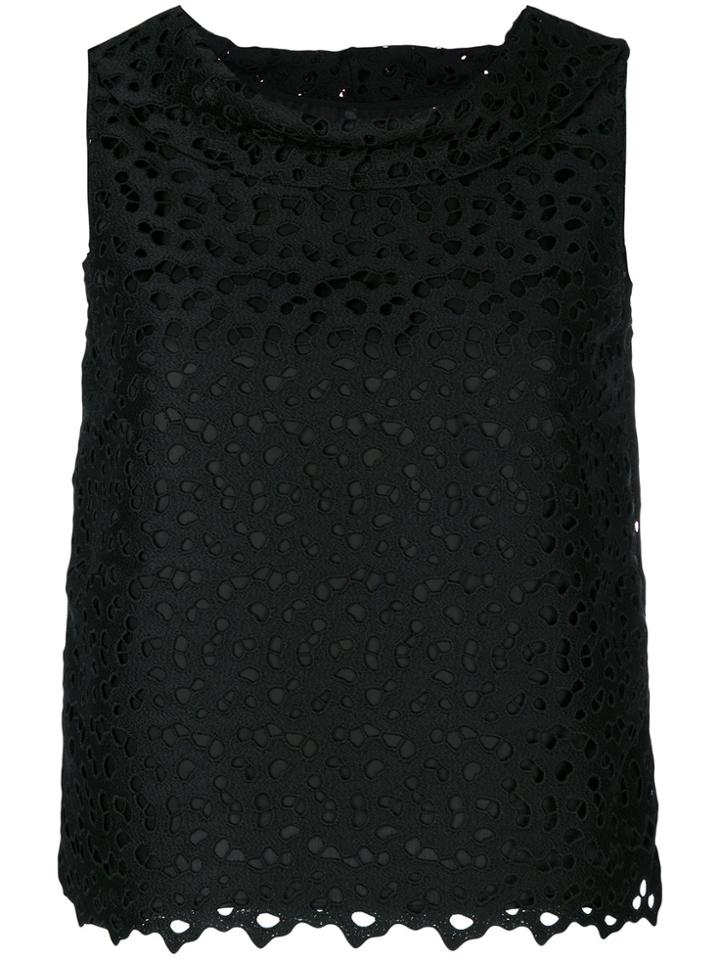 Boutique Moschino English Embroidery Blouse - Black