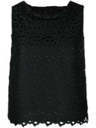 Boutique Moschino English Embroidery Blouse - Black