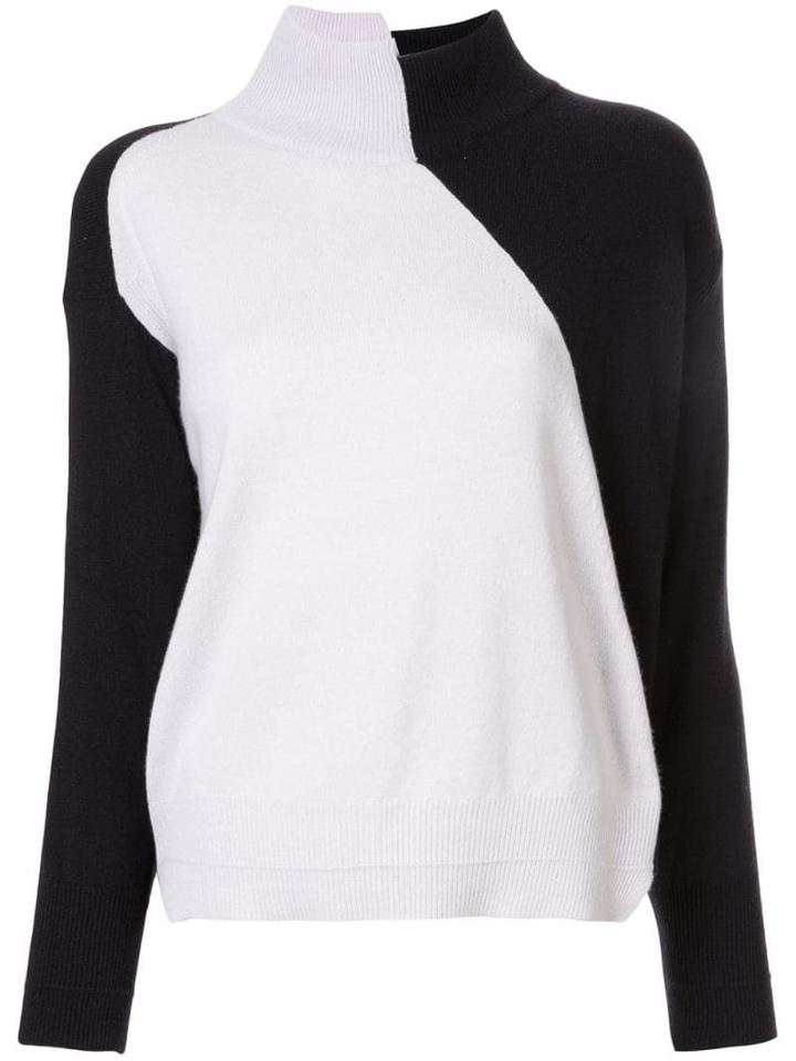 Lorena Antoniazzi Asymmetric Colour Block Jumper - Black