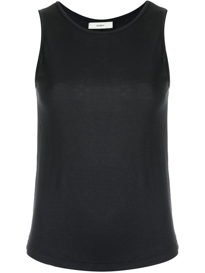 Egrey - Plain Tank Top - Women - Viscose - 40, Black, Viscose
