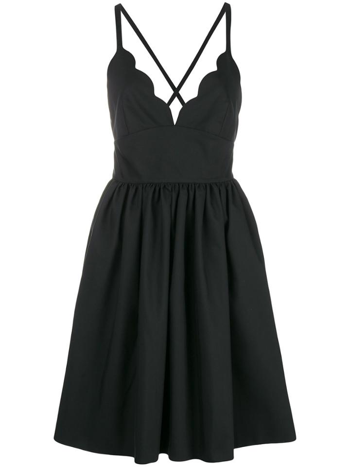 Miu Miu Scallop Trim Flared Dress - Black