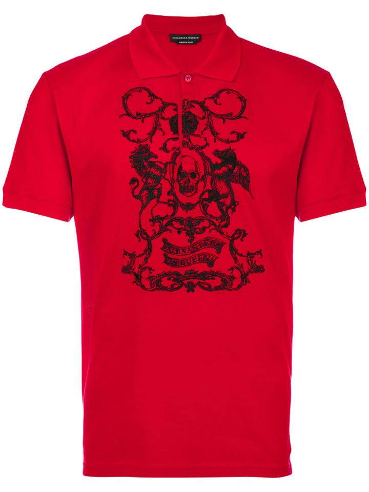 Alexander Mcqueen Printed Polo Shirt - Red