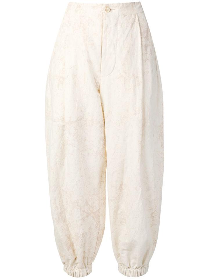 Uma Wang Tie-dye Cropped Trousers - Neutrals