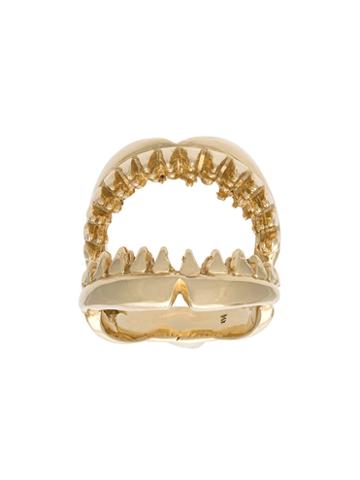 Luis Morais Skull Shark Ring, Men's, Size: 9 1/2, Metallic