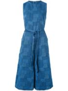 Ymc Waist-tie Cropped Jumpsuit, Women's, Size: 10, Blue, Cotton