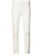 Mother Side Stripe Skinny Jeans - White