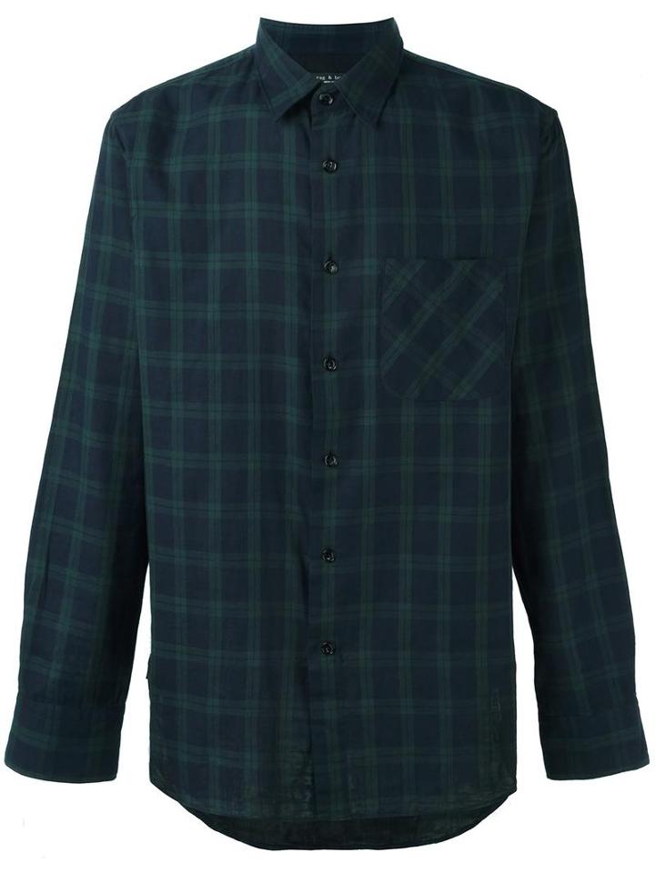 Rag & Bone Checked Shirt, Men's, Size: Xl, Blue, Cotton