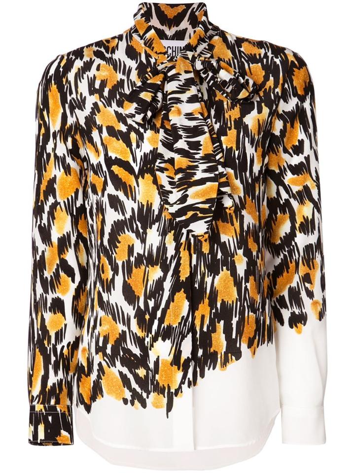 Moschino Leopard Print Blouse - Orange