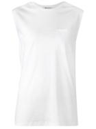 T By Alexander Wang Chest Pocket Tank Top, Women's, Size: Small, White, Cotton