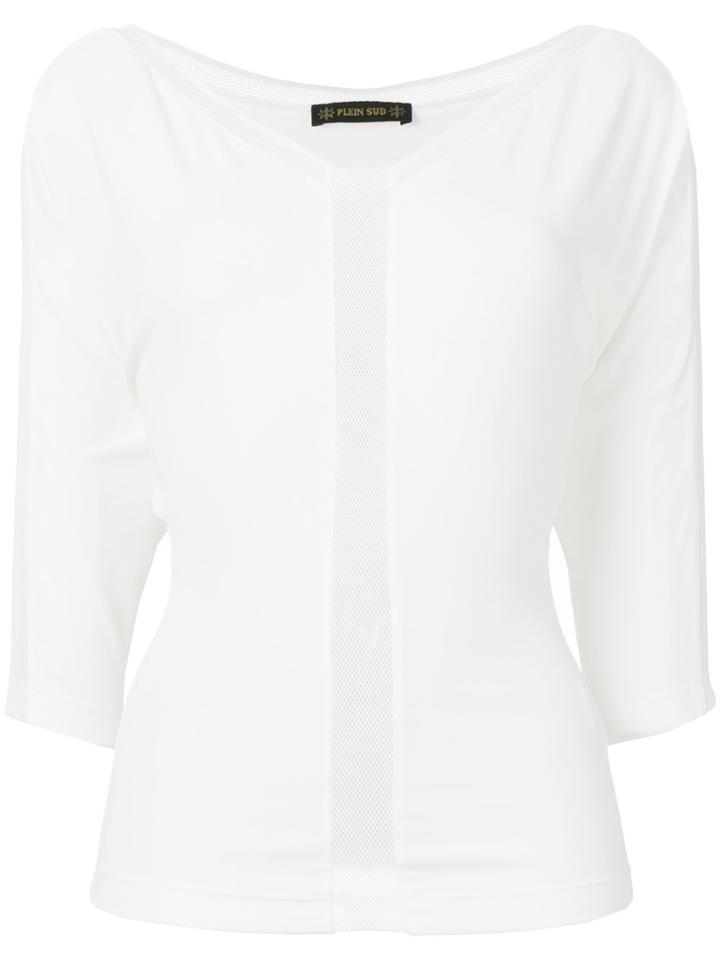 Plein Sud Mesh Panel Sweater - White