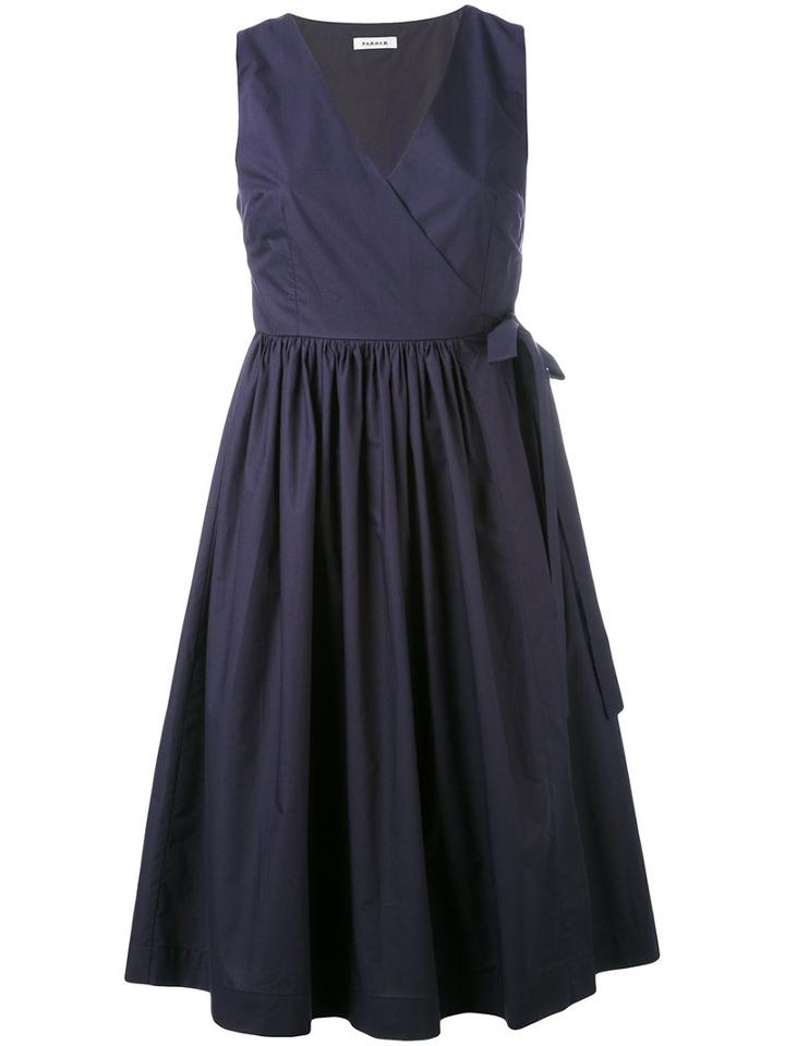 P.a.r.o.s.h. - Wrap Dress - Women - Cotton - M, Blue, Cotton