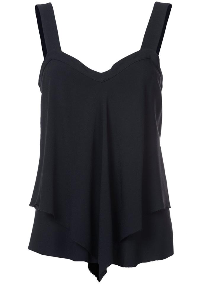 Derek Lam 10 Crosby Tiered Cami With Straps - Black