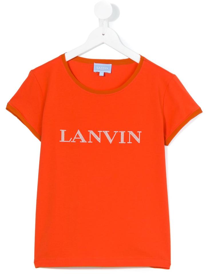 Lanvin Petite - Teen Pearl Logo T-shirt - Kids - Cotton/spandex/elastane - 14 Yrs, Girl's, Yellow/orange