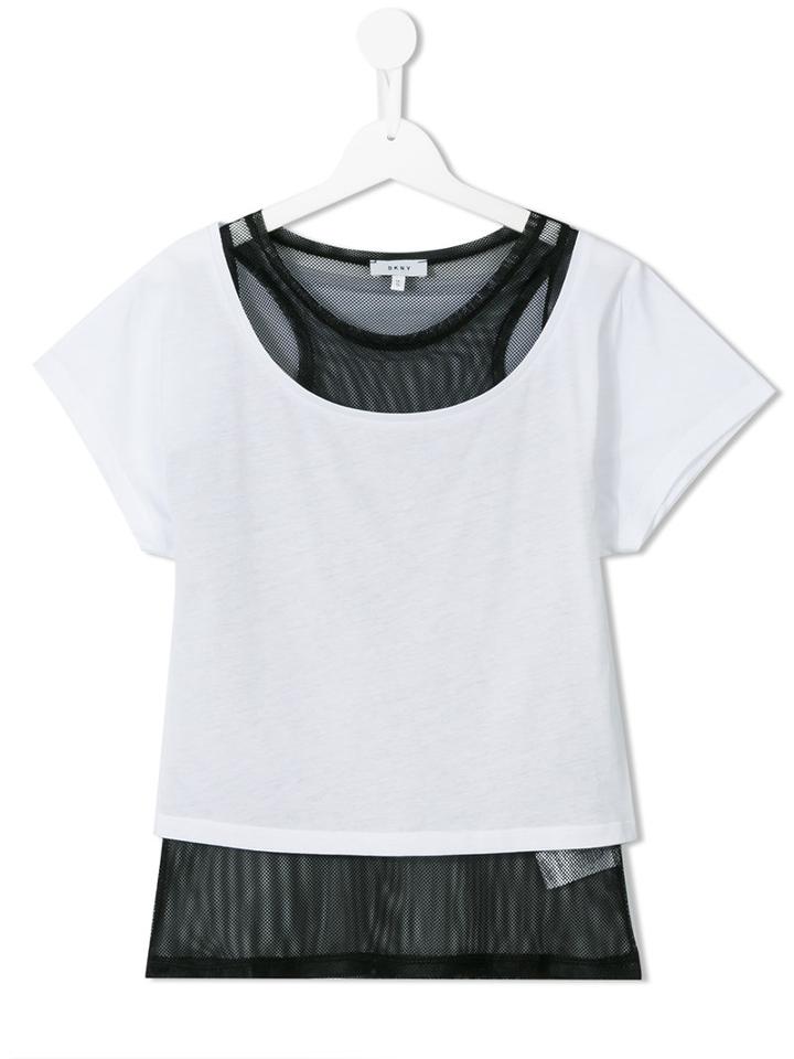 Dkny Kids - Layered T-shirt - Kids - Cotton/polyester/modal - 14 Yrs, White