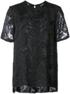 Adam Lippes Textured Sheer T-shirt - Black
