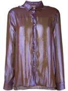 Christopher Kane - Buttoned Shirt - Women - Silk/polyester - 40, Brown, Silk/polyester